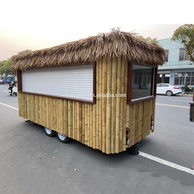 Interior Material 304 Stainless Steel Kitchen Bamboo Food Trailer For Fried Yogurt Machine